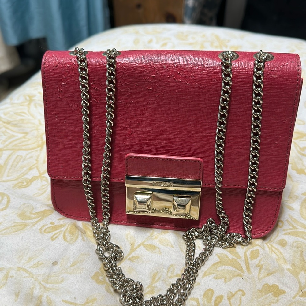 Authentic Furla leather cross body bag